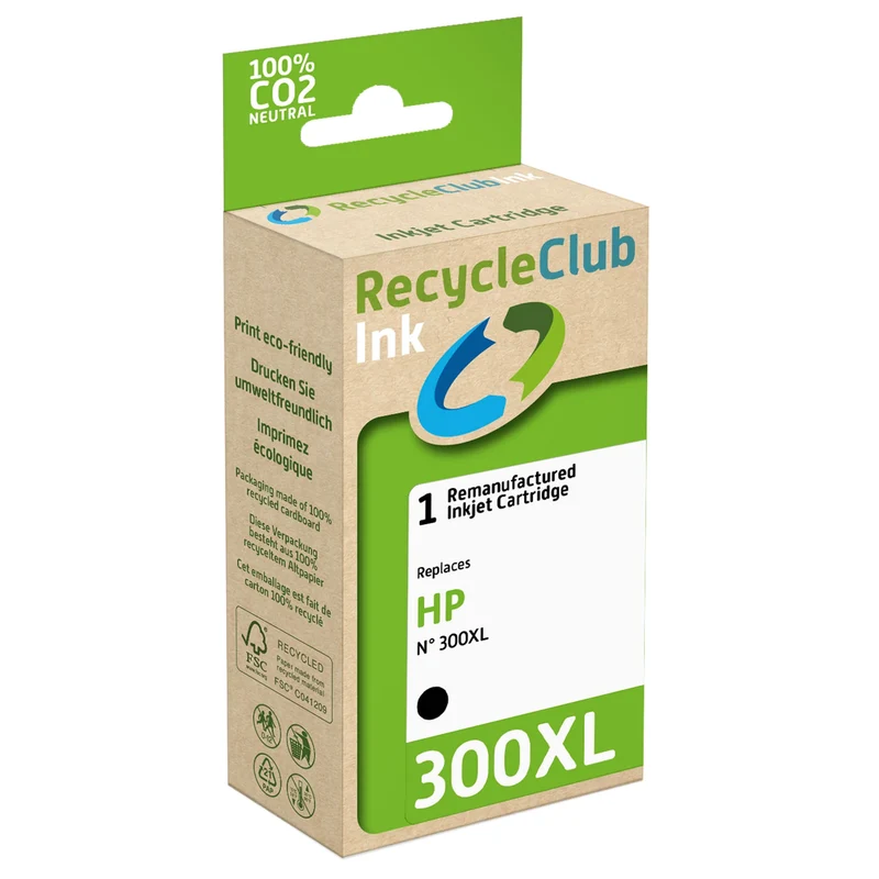 RECYCLECLUB XL Cartouche d'encre 300XL - Noir - Remplace HP