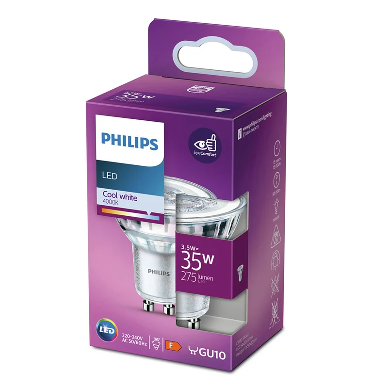 PHILIPS - Reflector Spot - GU10 - 35 W - 275 Lumen - 4000 K - Bright - Reflector Spot