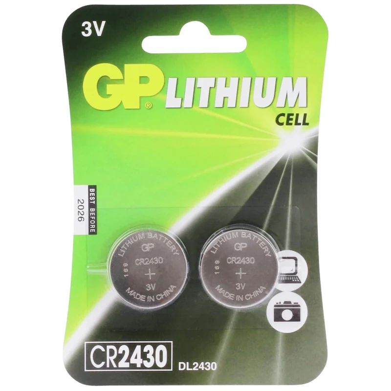 GP Lithium CR2430 | 2430 - Pack duo - 3 V - 300 mAh - Cellule bouton