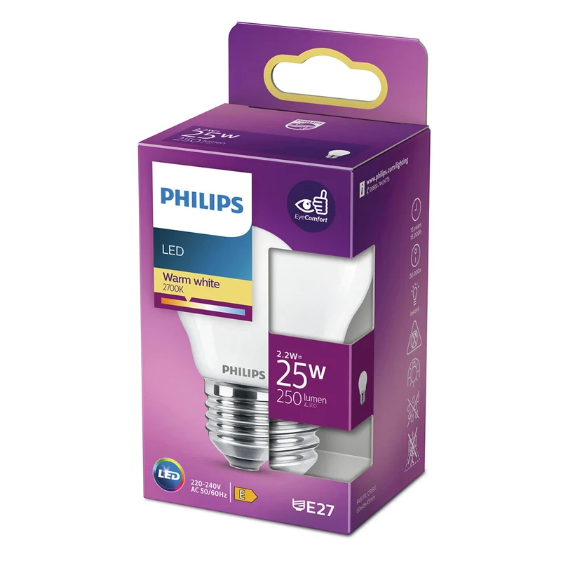 PHILIPS - Light Bulb - E27 - 25 W - 250 Lumen - 2700 K - Frosted - Bulb