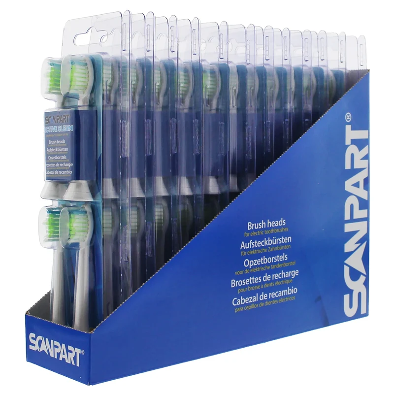 SCANPART - Brossettes - Active Clean - Compatible avec Philips Sonicare - 4 Pièces - Blanc - HX6064