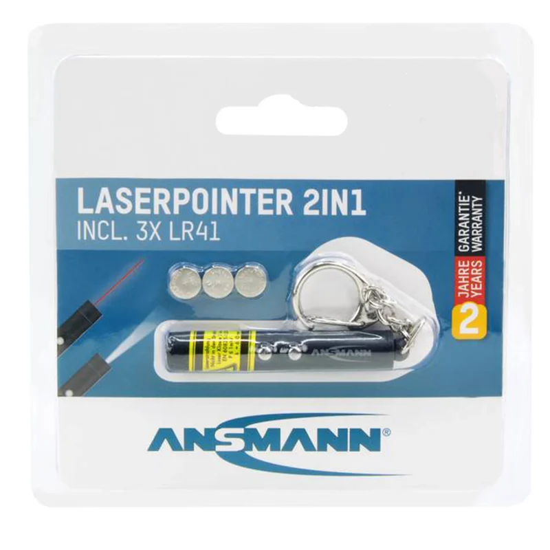 ANSMANN - Lampe torche - Point laser - Noir - 3 piles LR41