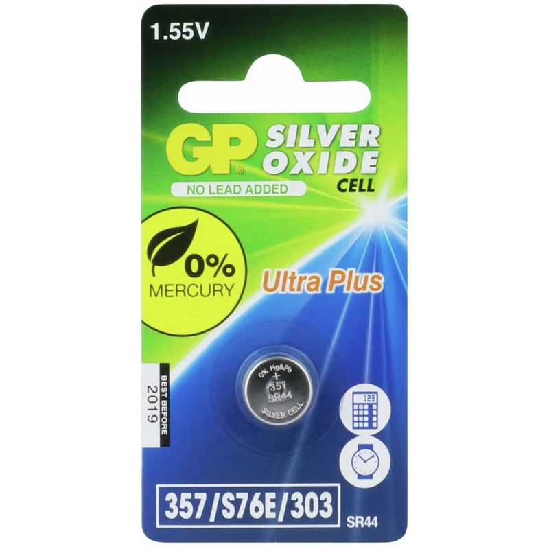 GP Silveroxide 357 | 303 | SR44 - 1.55 V - 170 mAh - Cellule bouton