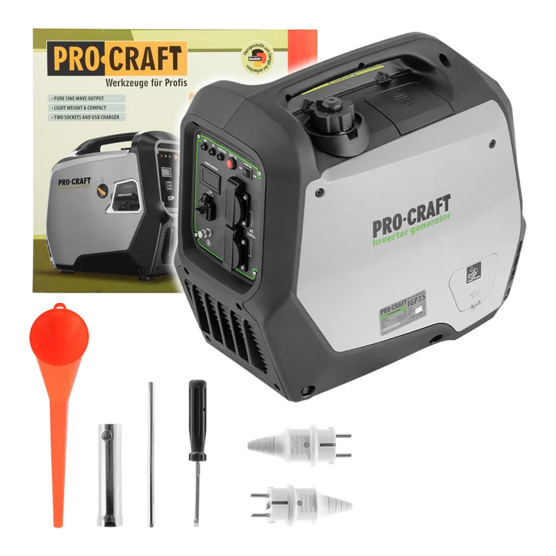 Générateur à onduleur à essence Procraft IGP35, 3,0 kW, 5,5 l, 2×, 230 V / 1x USB-A / 1x USB-C