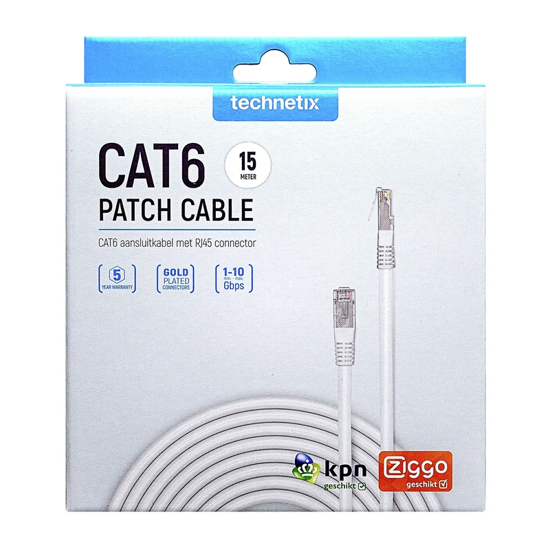 TECHNETIX - Câble réseau - UTP - KPN Compatible|Ziggo Compatible RJ45 (Mâle) - RJ45 (Mâle) - 15 m