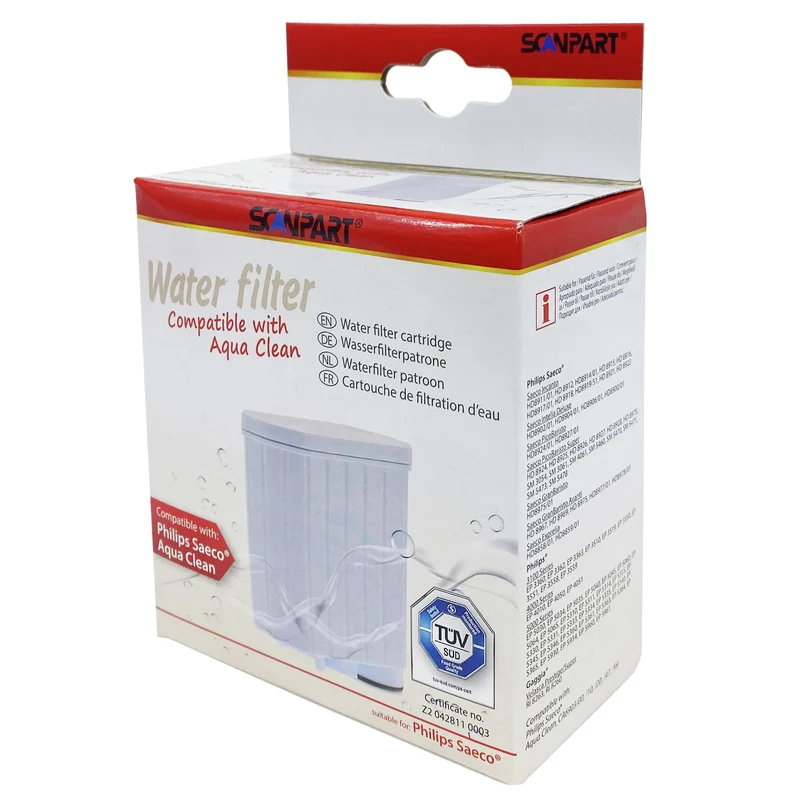 Scanpart Filtre à eau enfichable compatible avec Aqua Clean applicable dans les machines à café de Philips|Saeco