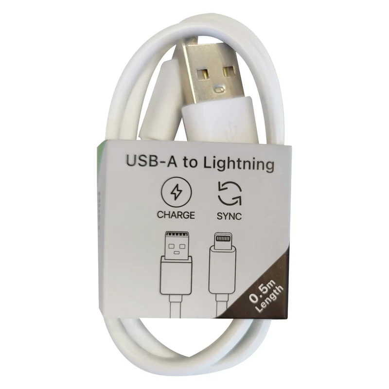 MUSTHAVZ - Câble de chargement et de données - USB 2.0 USB-A (Mâle) - Lightning (Mâle) - 0,5 m