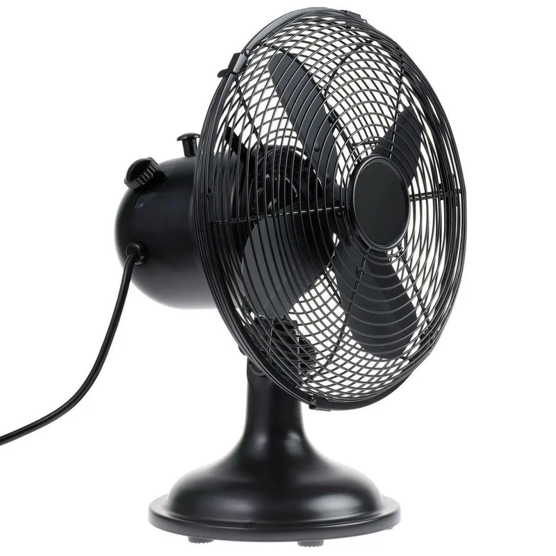 EUROPEL - Ventilateur - Noir - Modèle de table - Rotatif - 3 vitesses