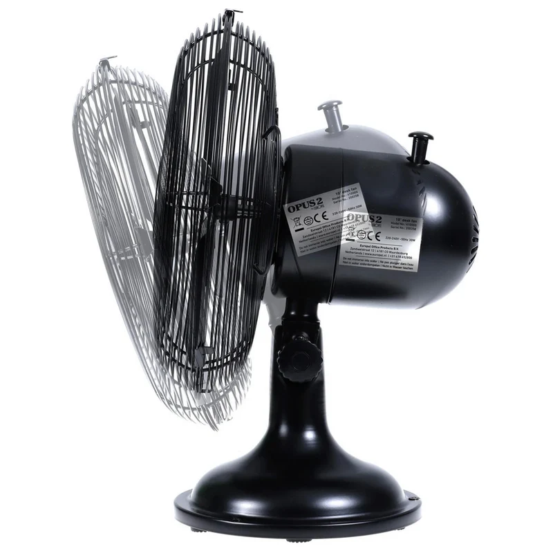 EUROPEL - Ventilateur - Noir - Modèle de table - Rotatif - 3 vitesses
