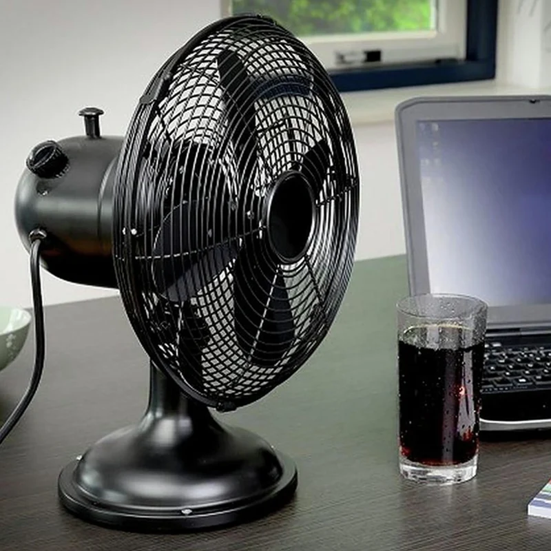 EUROPEL - Ventilateur - Noir - Modèle de table - Rotatif - 3 vitesses