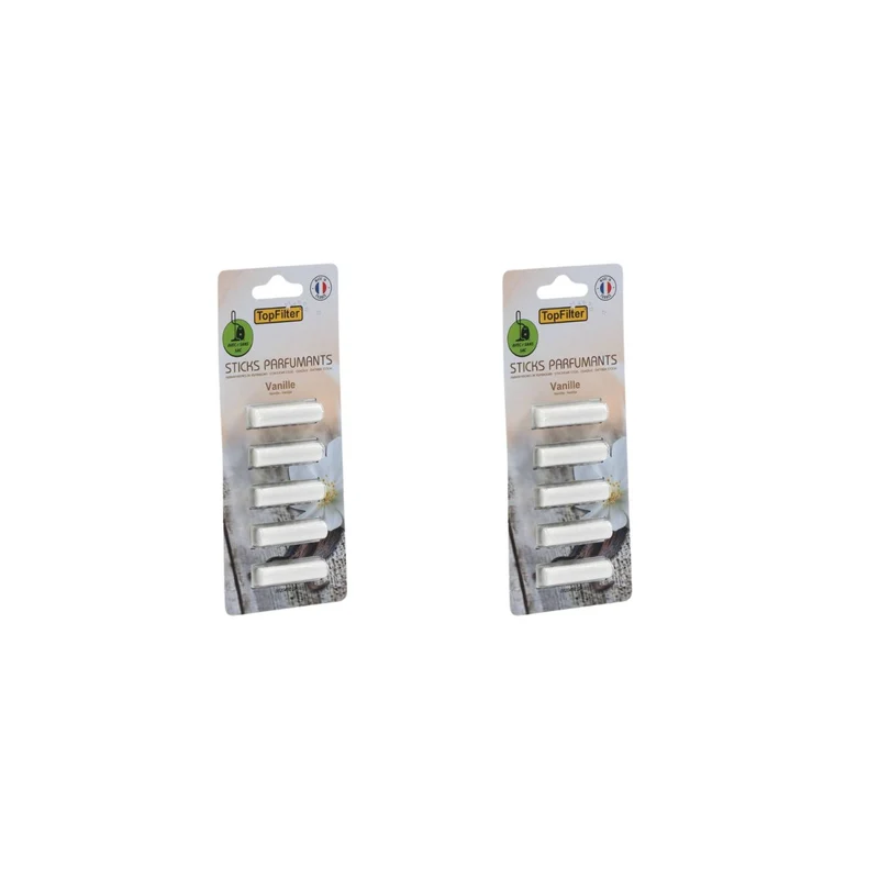 Lot de 2 désodorisants aspirateur avec 2 sticks parfum Vanille Top Filter Accessoires