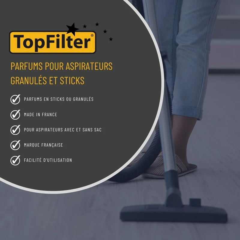 Lot de 2 désodorisants aspirateur avec 2 sticks parfum Vanille Top Filter Accessoires