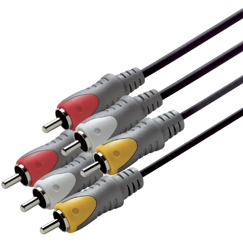 SCANPART - Câble audio-vidéo - 3 x Bouchon Tulipe (Mâle) - 3 x Bouchon Tulipe (Mâle) - 2,5 m