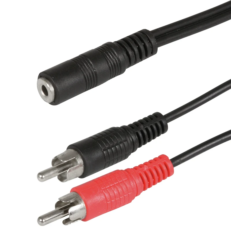 SCANPART - Câble audio - Câble adaptateur - 3 x Bouchon Tulipe (Mâle) - 3.5 mm Jack (Femelle) - 0,2 m