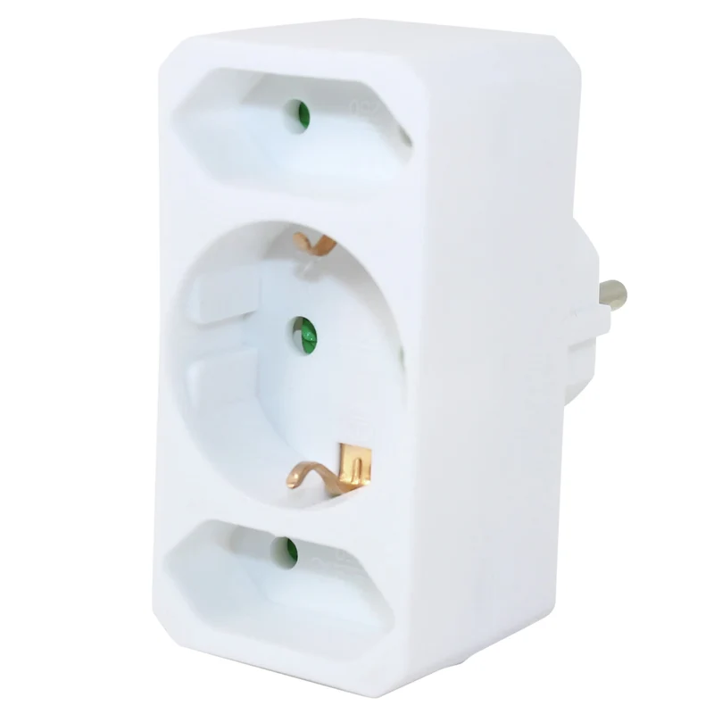 SCANPART - Adaptateur prise - 2 prises UE | 1 prise Euro vers prise UE - Orientation verticale