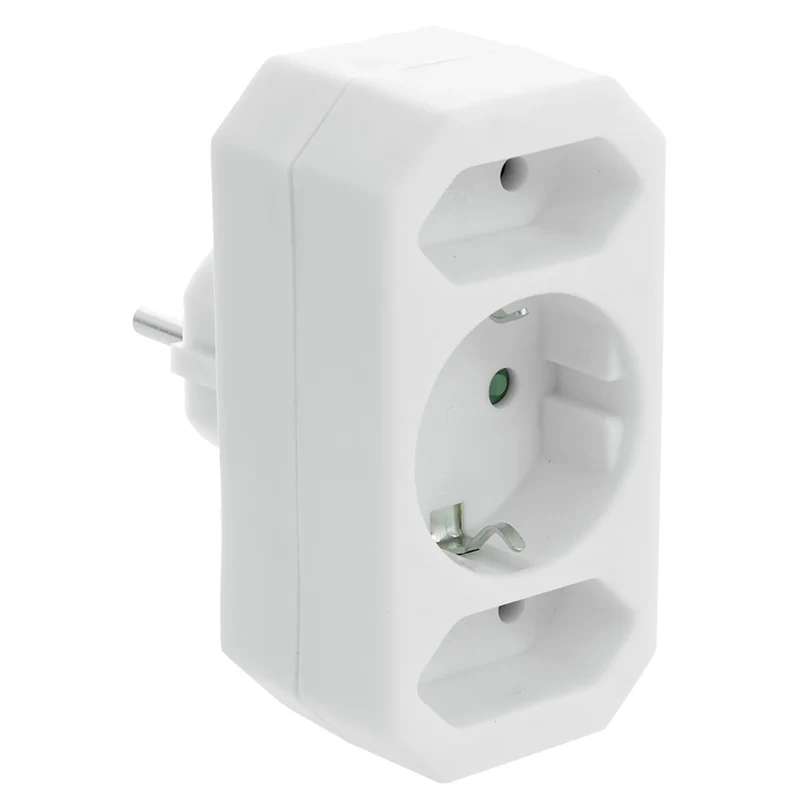 SCANPART - Adaptateur prise - 2 prises UE | 1 prise Euro vers prise UE - Orientation verticale