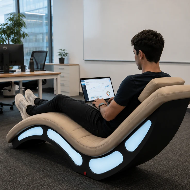 Modern Heated Massage LED Lighting Lounge Chair