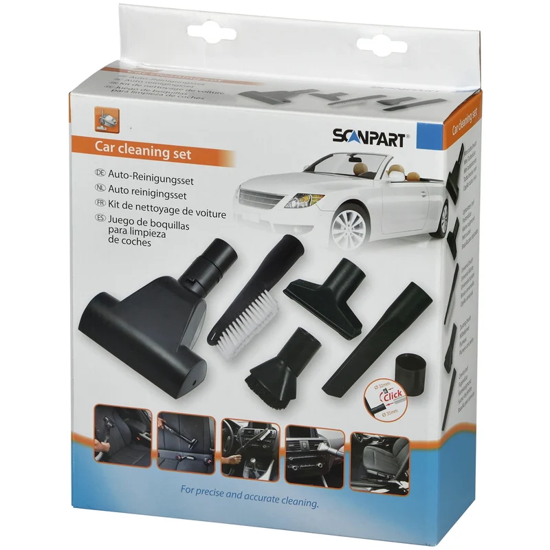 SCANPART Ensemble de brosses - 3 - 16 - 19 cm - Polyester - diamètre 32 mm + 35 mm