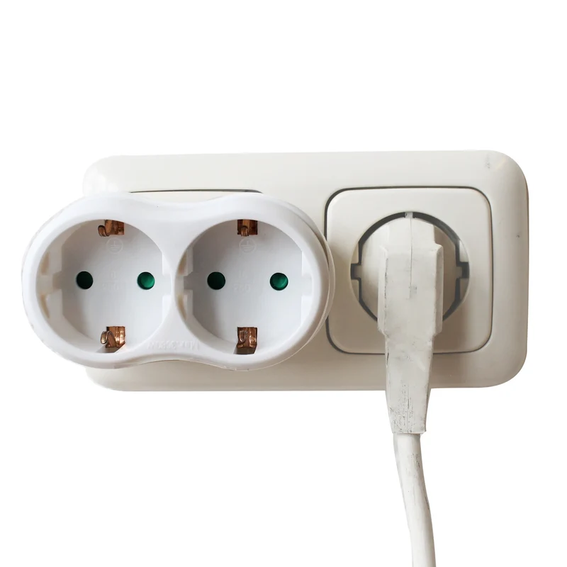 SCANPART - Adaptateur prise - 2 x prise UE vers prise UE - Orientation horizontale