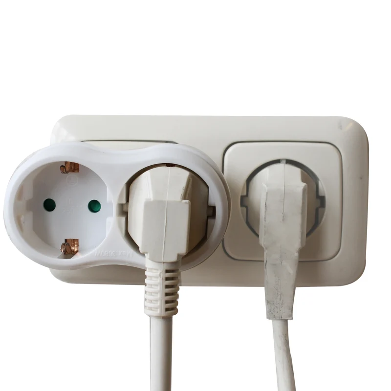 SCANPART - Adaptateur prise - 2 x prise UE vers prise UE - Orientation horizontale