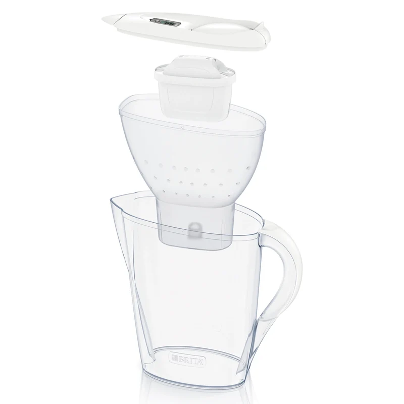 BRITA - Marella Cool - Carafe filtrante à eau - Blanc - 2,4 L - Filtre à eau inclus