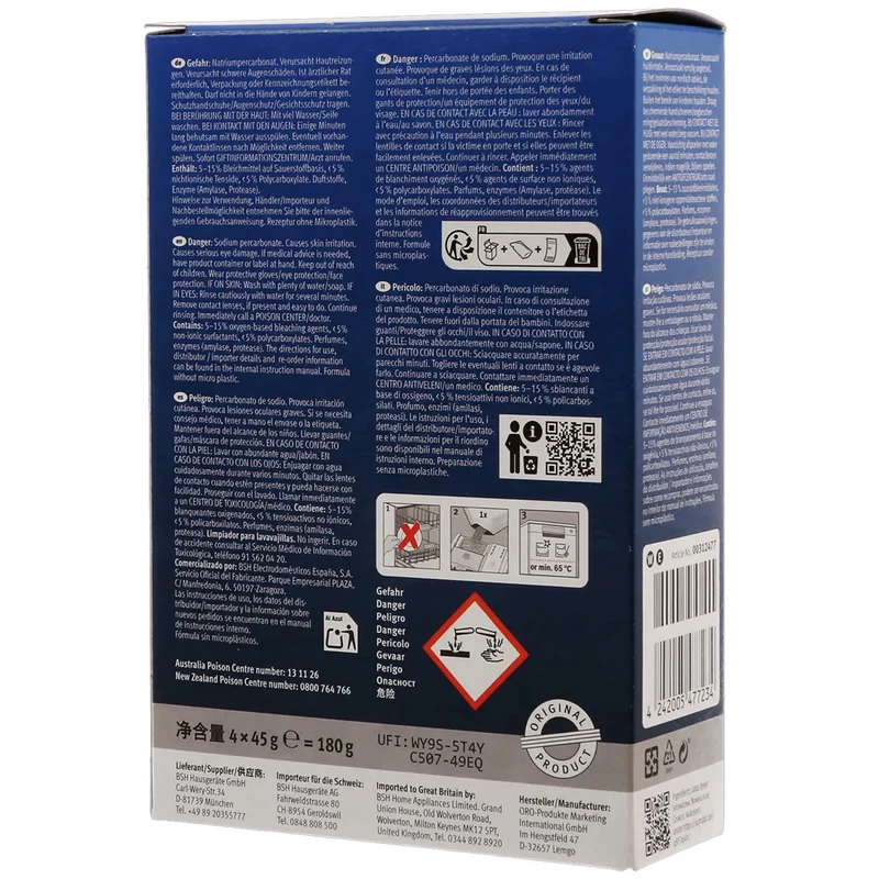 BOSCH SIEMENS Nettoyant pour lave-vaisselle 00312477 - Multi Pack - Poudre