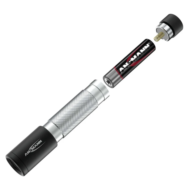 ANSMANN - Lampe torche - 50B - 55 lumens - Noir + Argent - 1 pile AAA