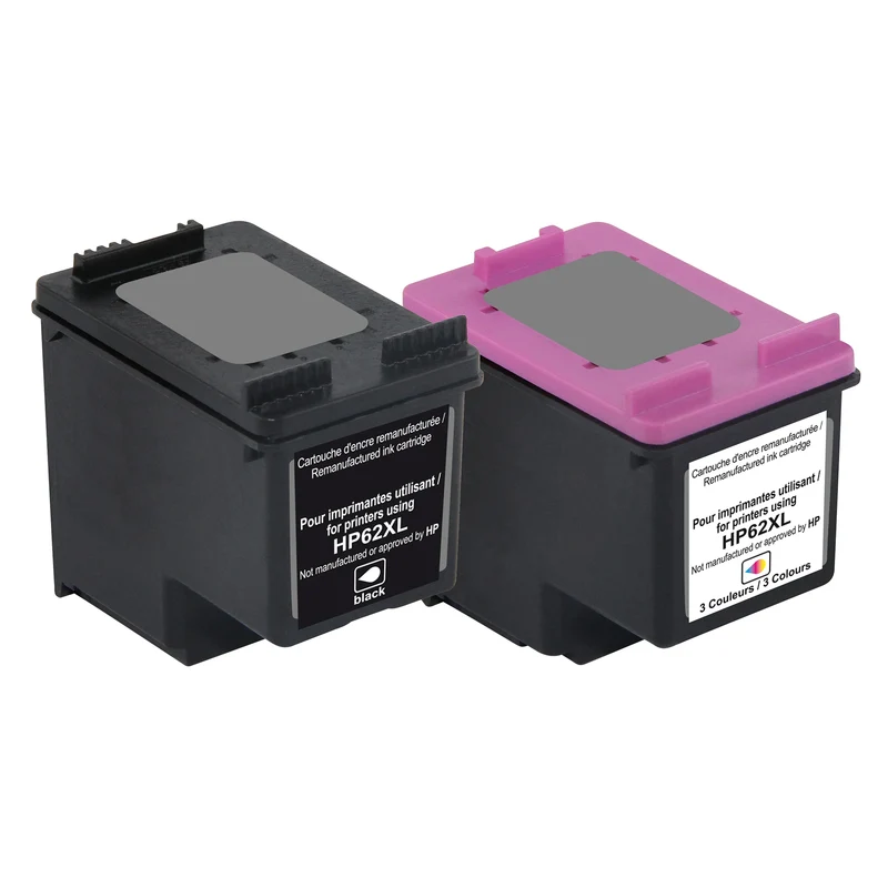 RECYCLECLUB XL Cartouche d'encre 62XL - Duo Pack - Noir + Couleur - Remplace HP