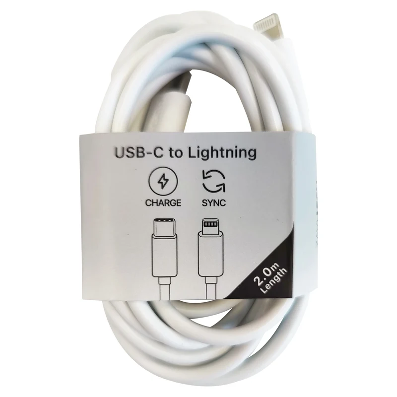 MUSTHAVZ - Câble de chargement et de données - USB 2.0 USB-C (Mâle) - Lightning (Mâle) - 2,0 m