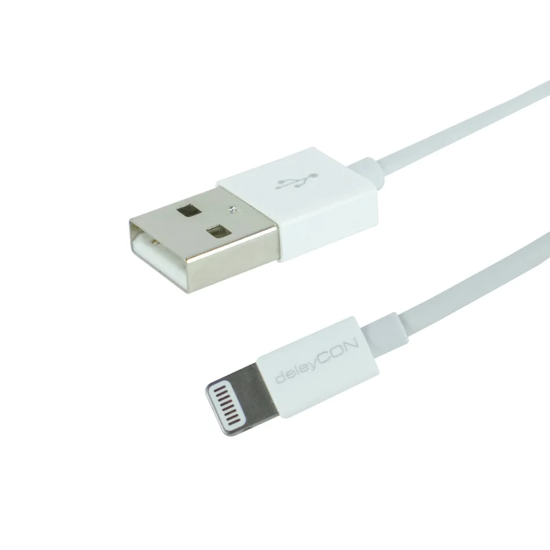 DELEYCON - Câble de chargement et de données - USB 2.0 USB-A (Mâle) - Lightning (Mâle) - 2,0 m