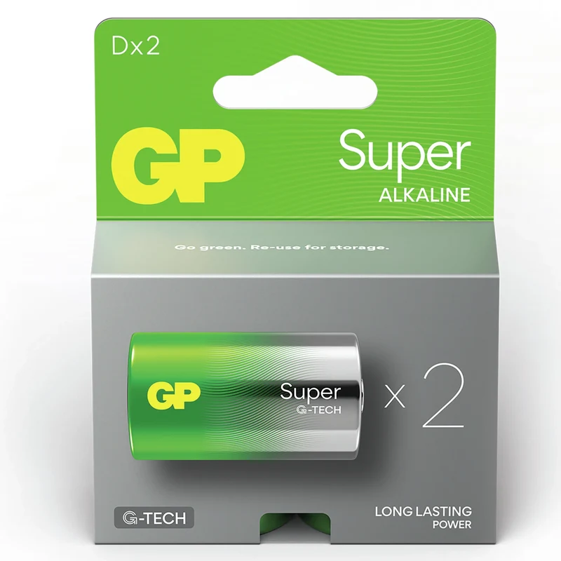 GP Super Alkaline D | LR20 - Pack duo - 1.5 V - 3000 mAh Batterie
