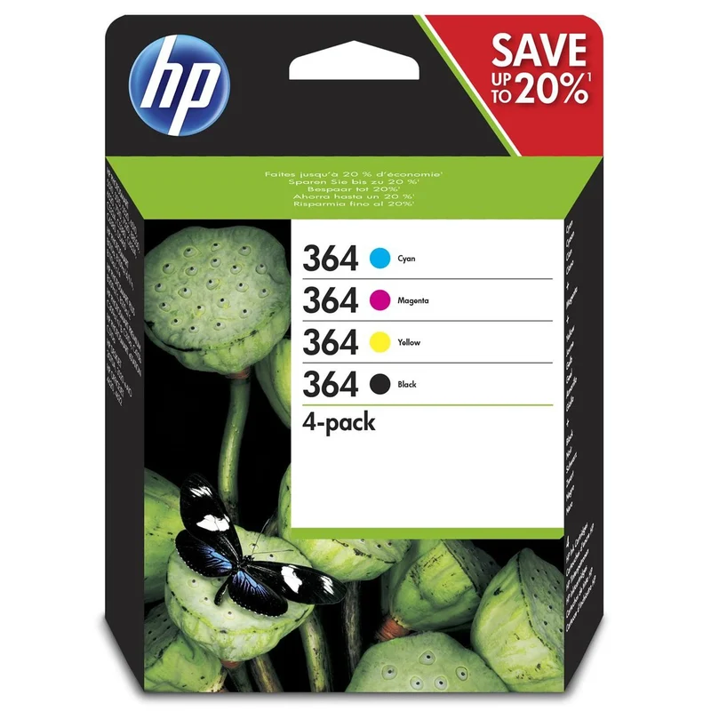 HP Cartouche d'encre 364 - Multipack - Noir + Bleu + Rouge + Jaune
