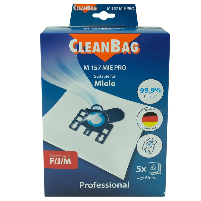 CLEANBAG M157MIE-PRO - 5 Sacs d´aspirateur - 2 Filtres Moteur - adapté pour Miele F / J /M