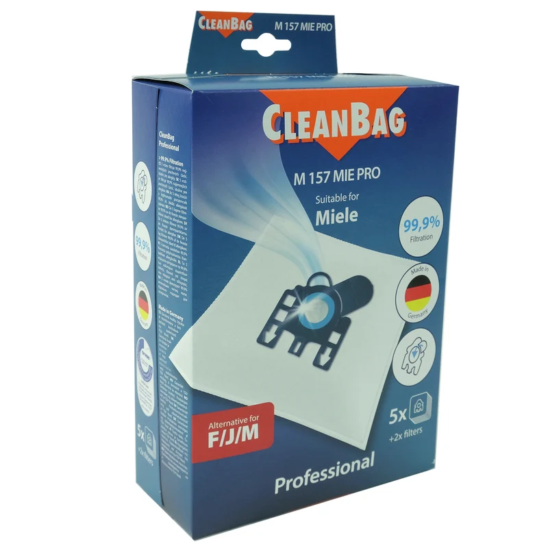CLEANBAG M157MIE-PRO - 5 Sacs d´aspirateur - 2 Filtres Moteur - adapté pour Miele F / J /M