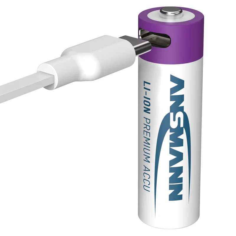 ANSMANN Li-Ion - USB-C AA | HR6 - Multipack - 4 Pièces - 1.5 V - 2000 mAh - Rechargeable Batterie
