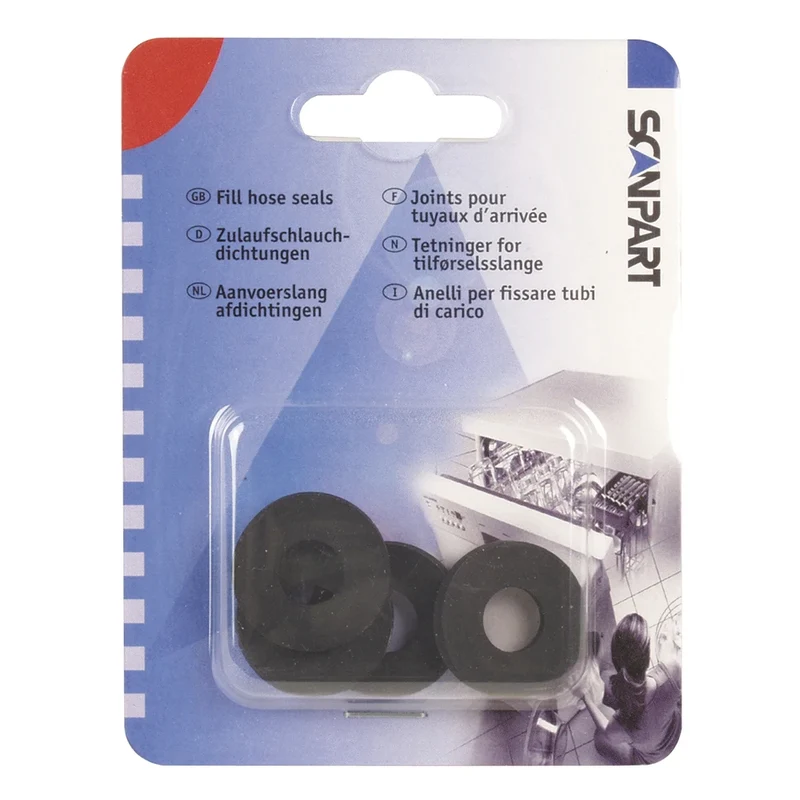 MARQUE MAISON - Anneau en caoutchouc - 1/2" - Noir - 10 pièces