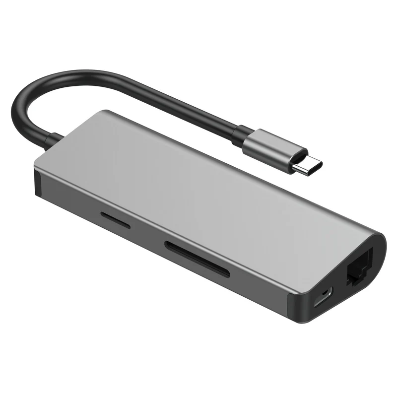 CABLEXPERT - Station d'accueil - USB 3.1|4K|60Hz|Ultra HD|PD USB-C (Mâle) - 2 x USB-A (Femelle) + HDMI (Femelle) + USB-C (Femelle) + RJ45 + Micro-SD + SD - 0,15 m