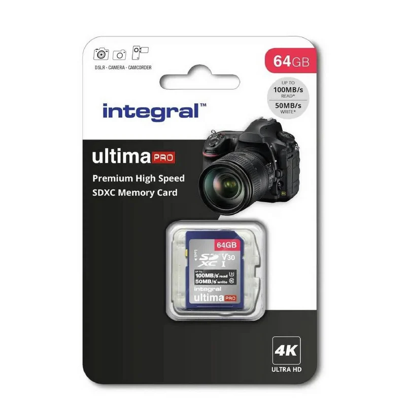 INTEGRAL - Carte mémoire - 64 GB - SDXC - V30