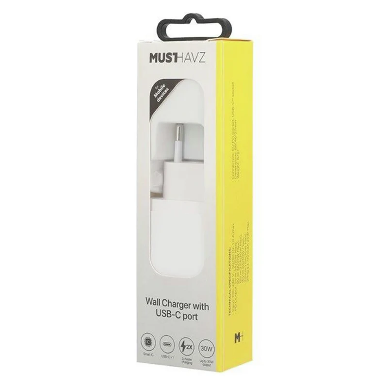 MUSTHAVZ - Chargeur - USB-C - 30 W - Blanc