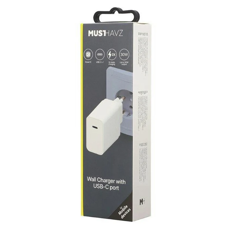 MUSTHAVZ - Chargeur - USB-C - 30 W - Blanc