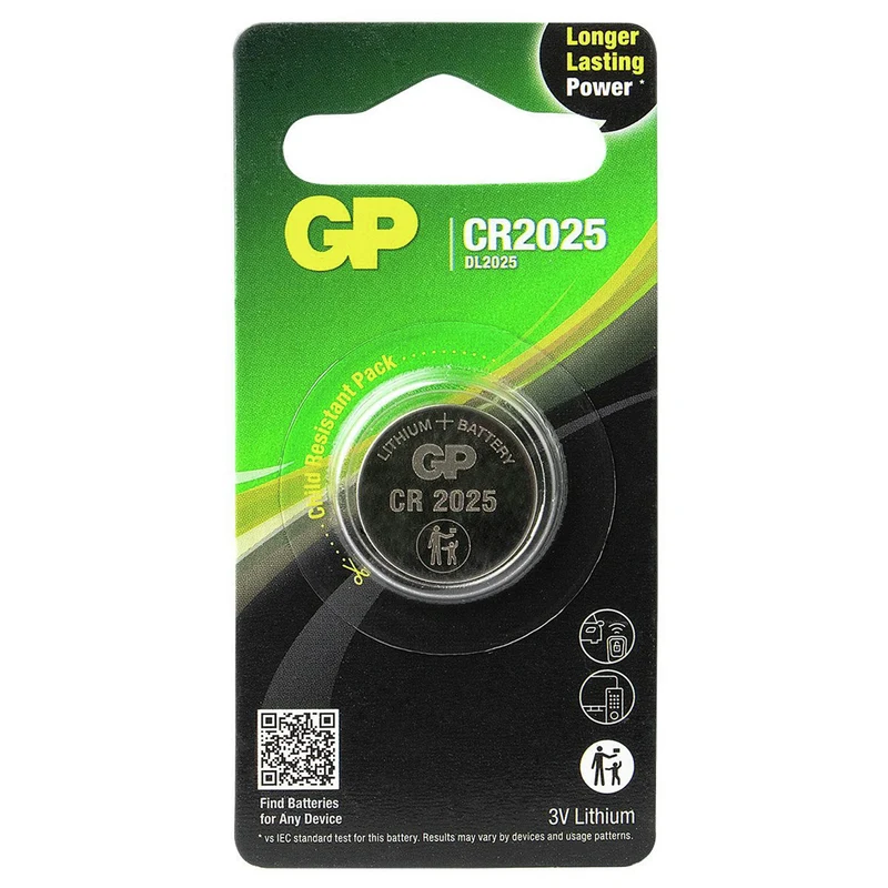 GP Lithium CR2025 | 2025 - 3 V - 160 mAh - Cellule bouton