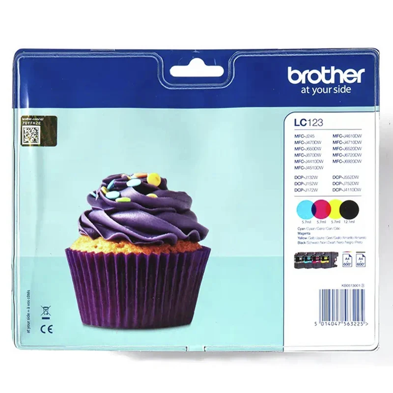 BROTHER Cartouche d'encre LC123 - Multipack - Noir + Bleu + Rouge + Jaune