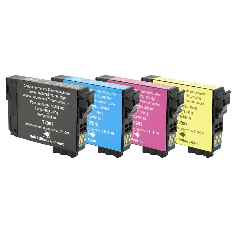 RECYCLECLUB XL Cartouche d'encre 29XL - Multipack - Noir + Bleu + Rouge + Jaune - Remplace Epson