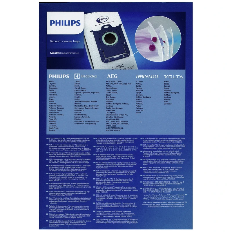 PHILIPS SBAG | S-BAG Classic Long Performance - 4 Sacs d´aspirateur