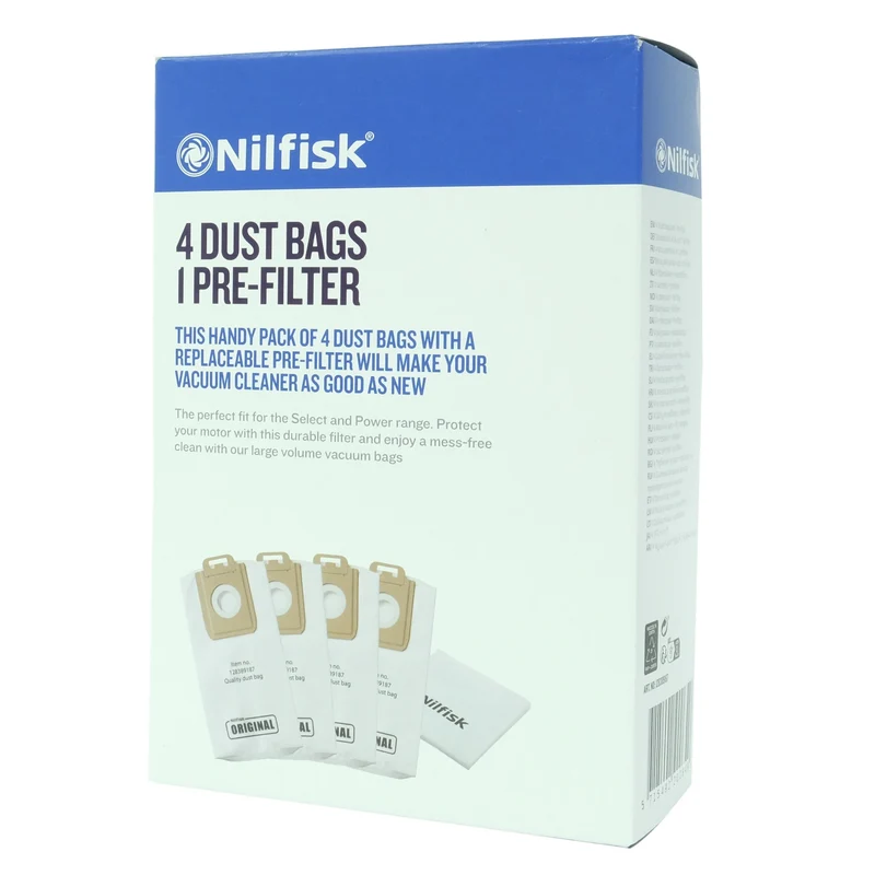NILFISK 128389187 - 4 Sacs d´aspirateur - 1 Filtre Moteur
