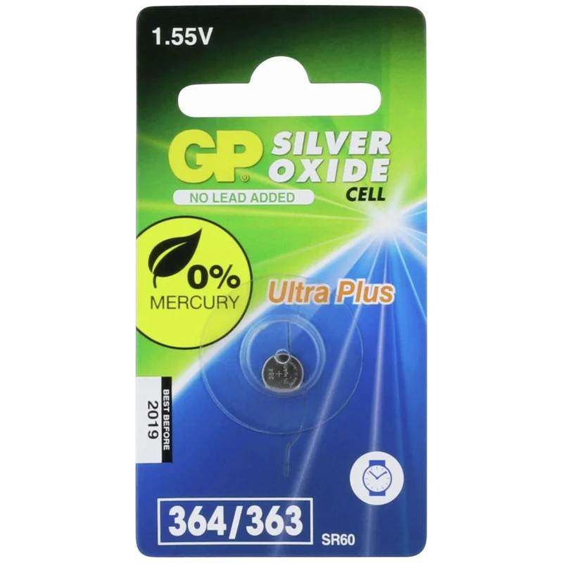 GP Silveroxide 364 | 363 | SR60 - 1.55 V - 17 mAh - Cellule bouton
