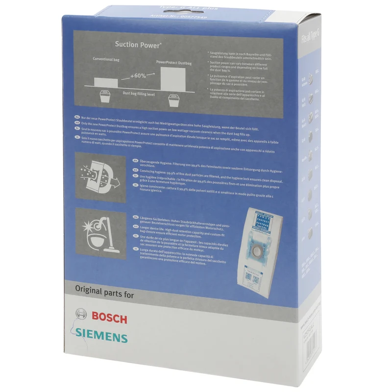 BOSCH SIEMENS G All plus - 5 Sacs d´aspirateur - 1 Microfiltre