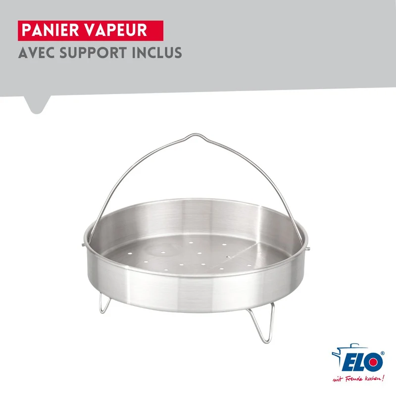 Autocuiseur vapeur en acier inoxydable 18/10 22 cm 3 à 6 litres Elo Praktika Plus XL