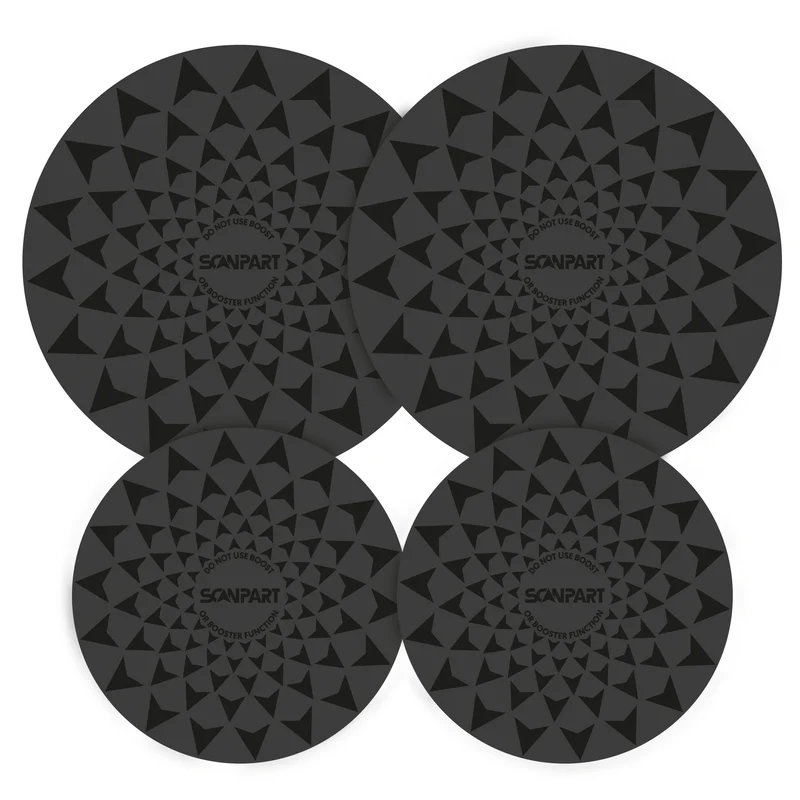 SCANPART - Tapis de protection - Ø 20 cm - Ø 26 cm - Noir - 4 pièces