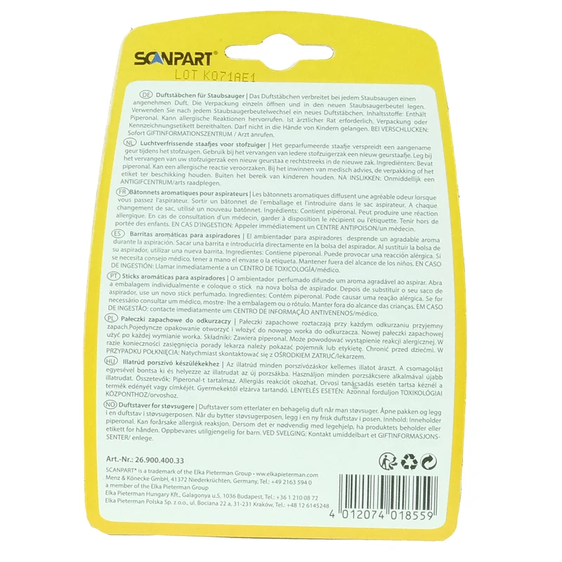 SCANPART - Aspirateur rafraîchisseur - Vanille - 5 Pieces